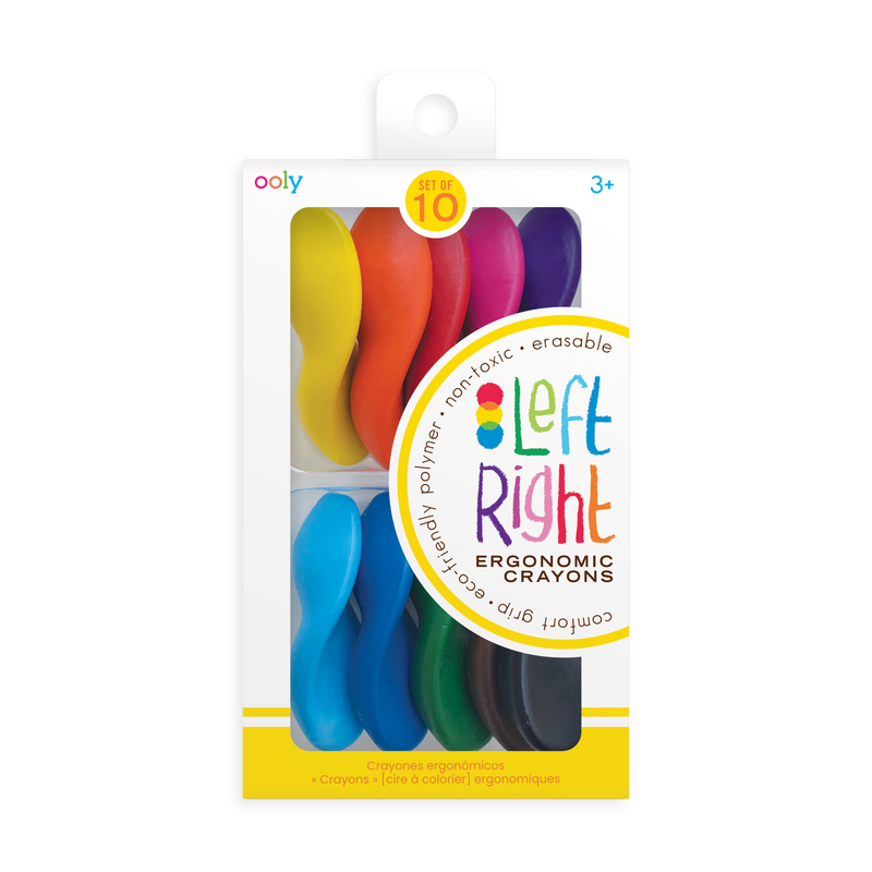 Left-Right Crayons - Set of 10-Arts & Humanities-Ooly-Yellow Springs Toy Company