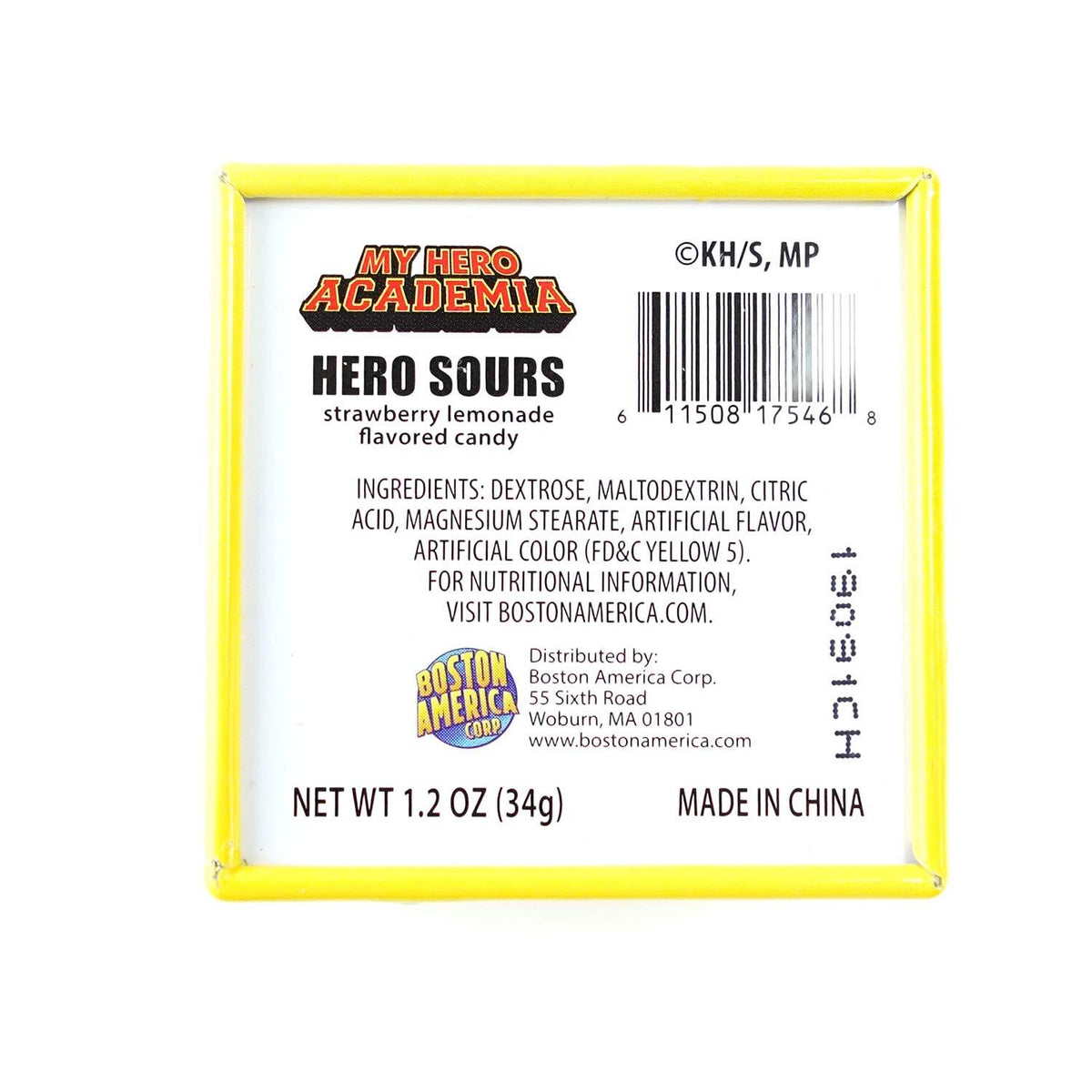 My Hero Academia (MHA) Tin w/strawberry lemonade sours-Candy &amp; Treats-Redstone Foods Inc.-Yellow Springs Toy Company