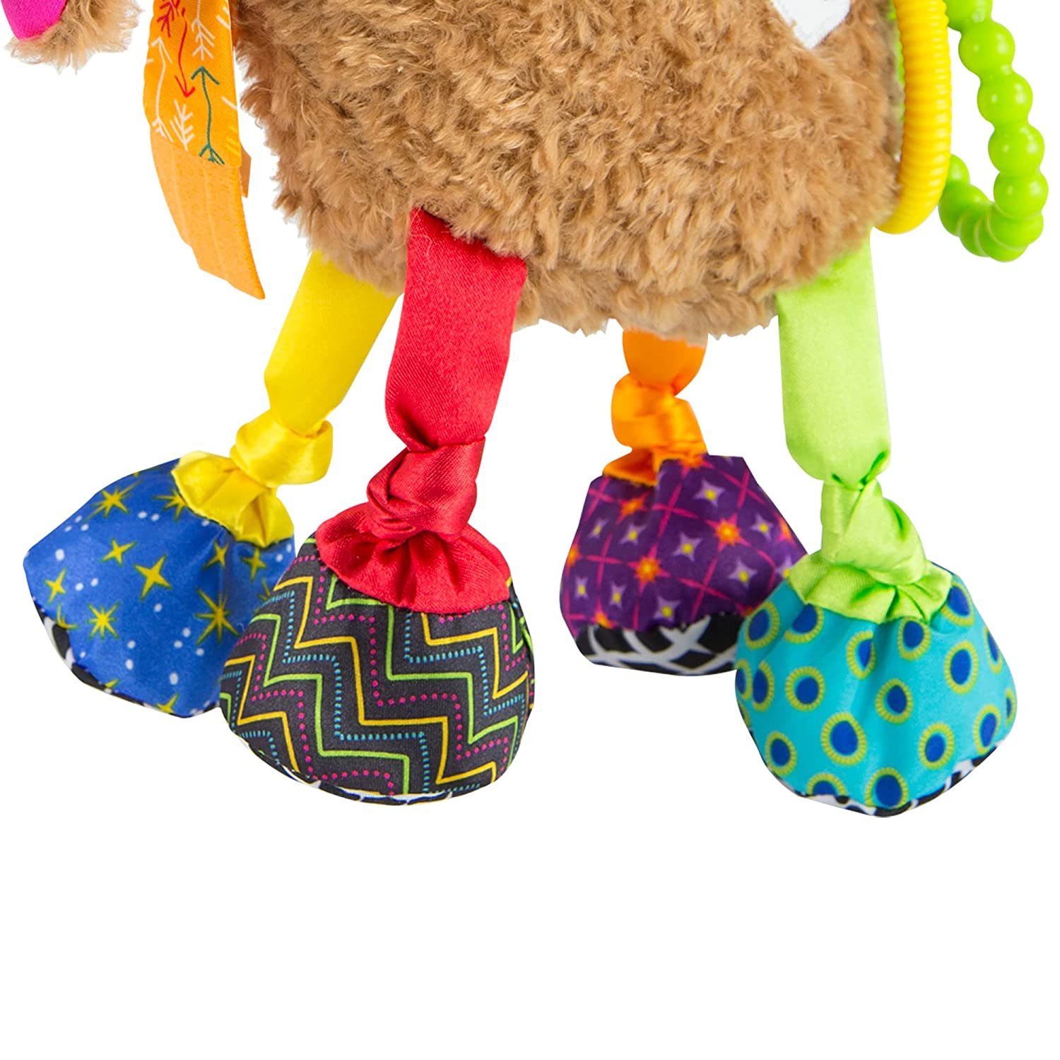 Front view of Lamaze Mortimer the Moose out of packaging.