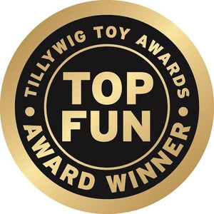 The tillywig toy awards top fun award winner  symbol on a white background.