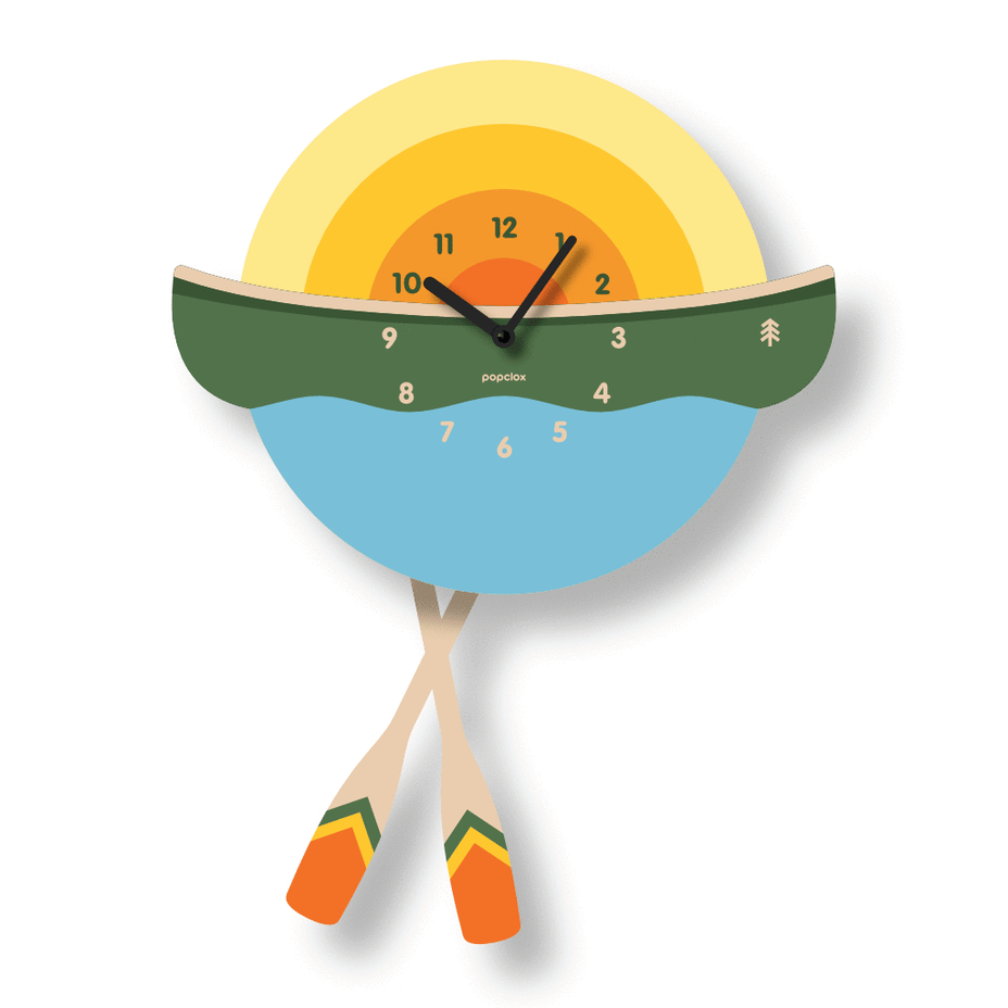 Acrylic Canoe-Pendulum Clock *