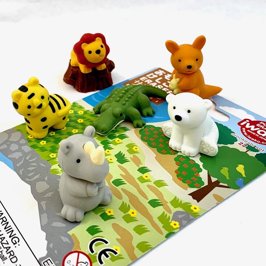 Puzzle Eraser Card Set - Safari-Puzzles-BCMini-Yellow Springs Toy Company