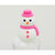 Front view of the snowman with pink scarf, pink hat, and pink buttons from the Puzzle Eraser-Snowman.