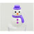 Front view of the snowman with the purple scarf, purple hat, and purple buttons from the Puzzle Eraser-Snowman.