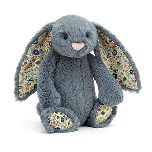 Front view of the dusky blue bunny sitting.