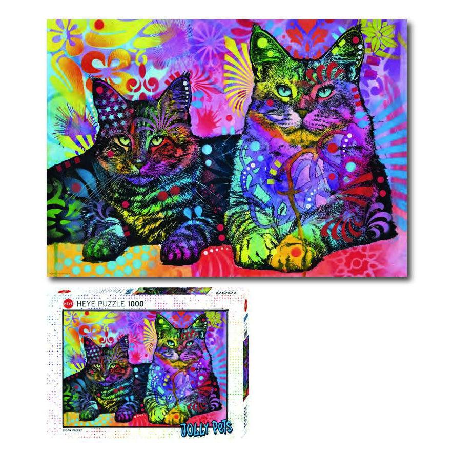 Jolly Pets, Devoted 2 Cats - 1000 piece-Puzzles-HEYE-Yellow Springs Toy Company