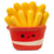 Front view of the red fries squishie against a white background.