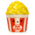 Front view of the popcorn squishie against a white background.