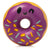 Front view of the purple donut squishie against a white background.