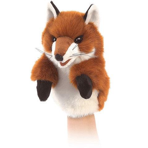 Little fox puppet for little hands on a person''s hand