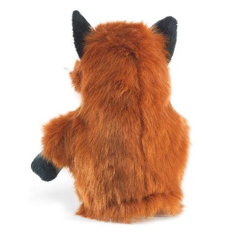 Little fox puppet for little hands from behind