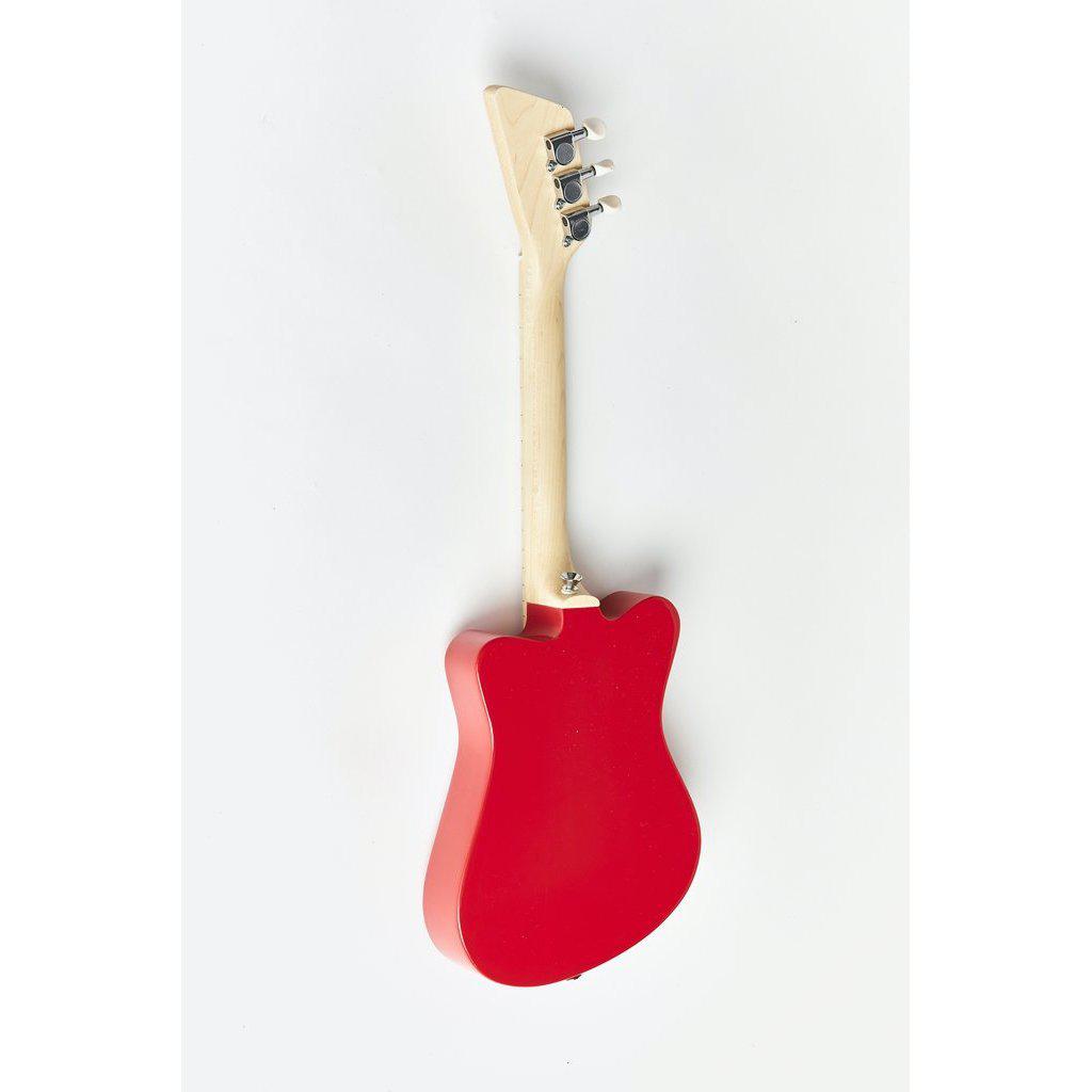 Back view of the mini red guitar.