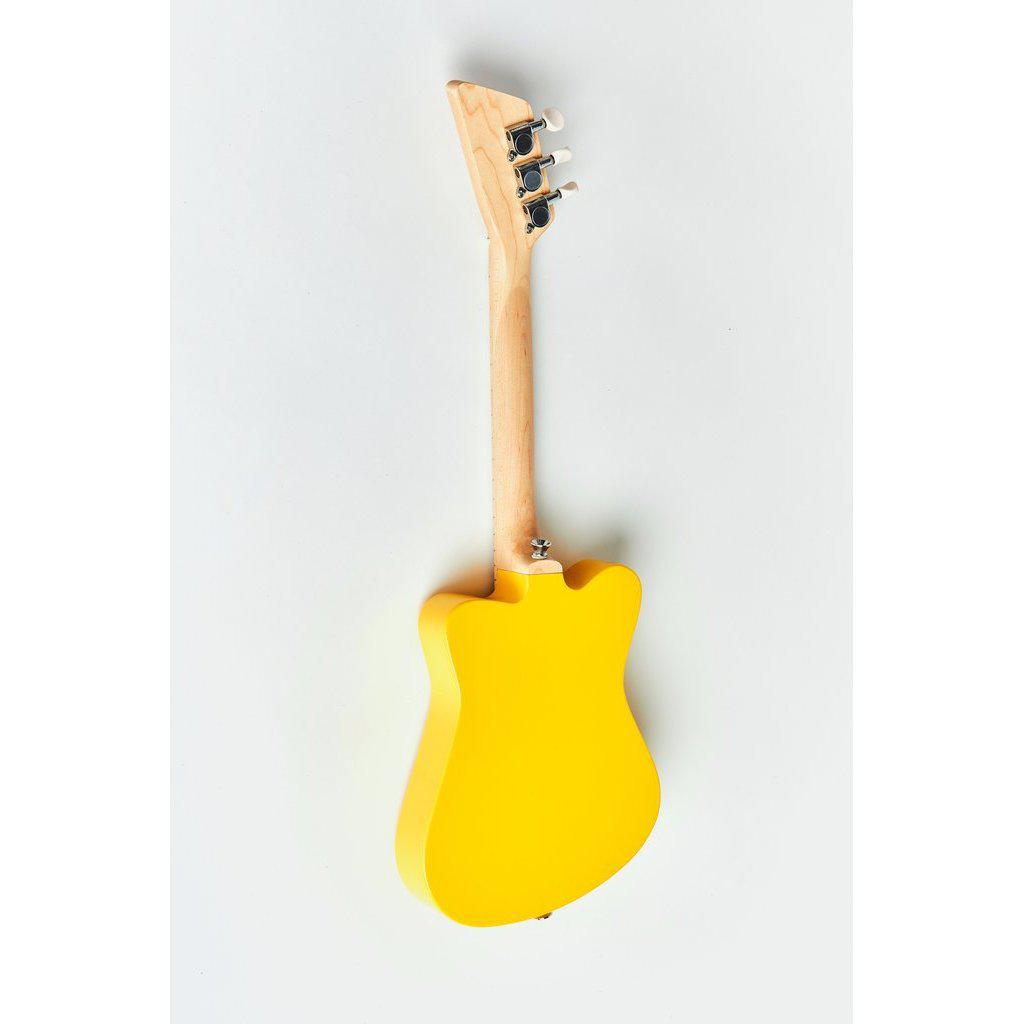 Back view of the mini yellow guitar.