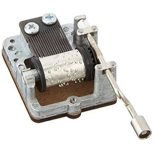 Top view of silver windup music box