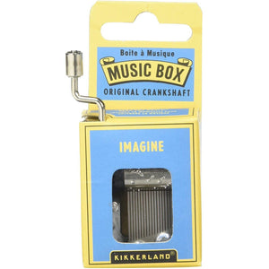 Front view of blue Imagine Music box in box