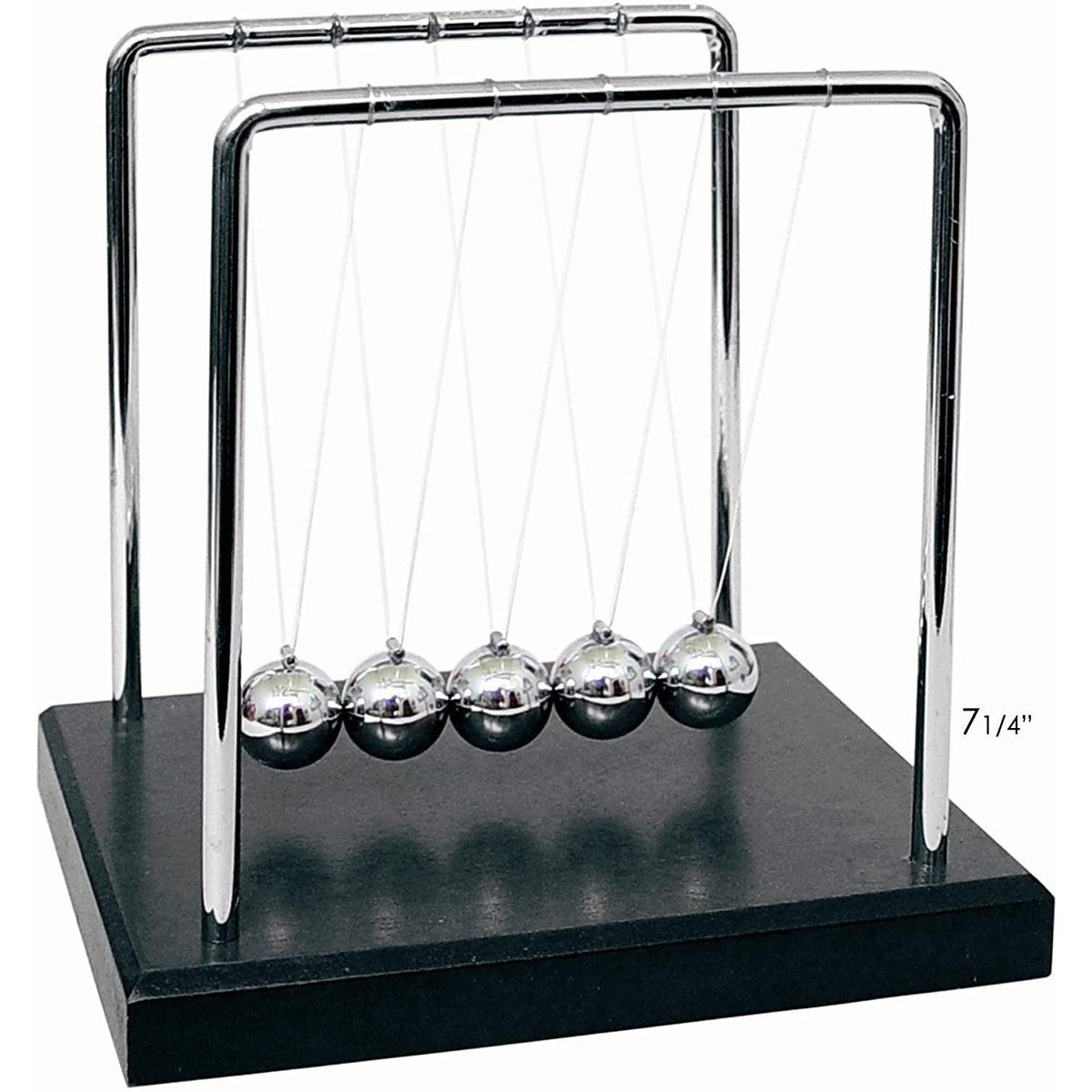 Front view of Newton&#39;s Cradle out of packaging.