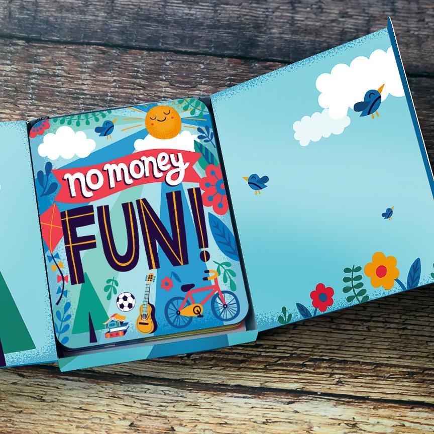 no money fun activity cards box