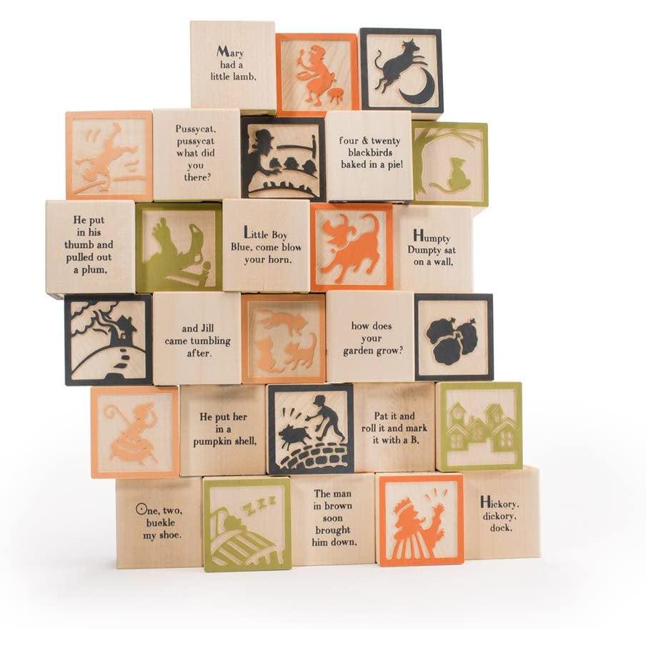 Nursery Rhyme 28 Blocks-Building & Construction-Uncle Goose-Yellow Springs Toy Company