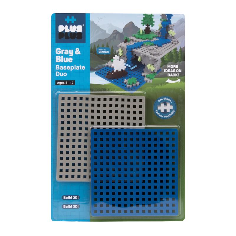 Plus-Plus Baseplate Duo - Gray and Blue-Building &amp; Construction-Plus-Plus-Yellow Springs Toy Company