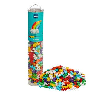 240 piece clear tube container and pieces in a rainbow assortment of colors