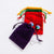 Front view of the different bags in a variety of colors including purple, red, green, and yellow Fill-A-Pouch-Rock Treasure Bag.