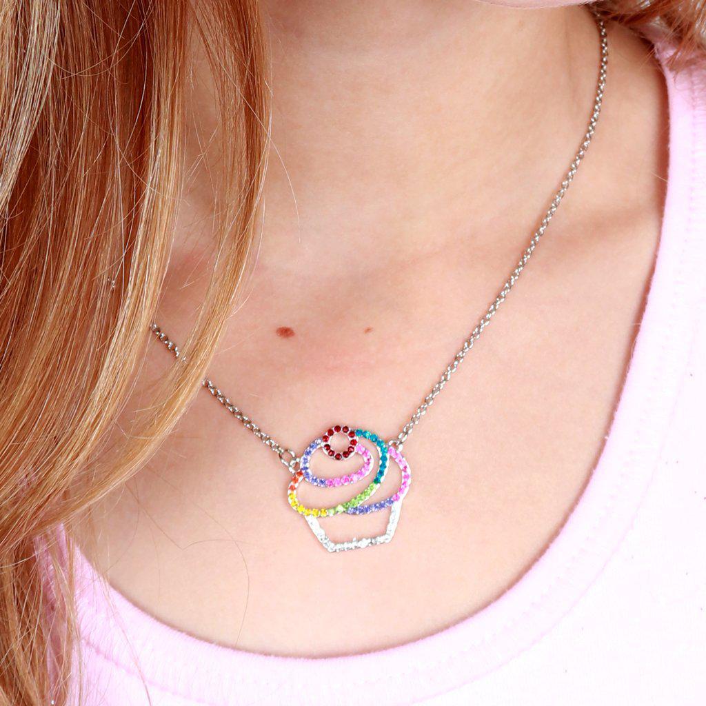 Charm It - Rhinestone Cupcake Necklace-Dress-Up-Charm It!-Yellow Springs Toy Company