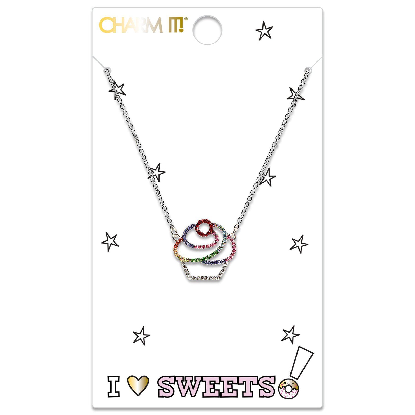 Charm It - Rhinestone Cupcake Necklace-Dress-Up-Charm It!-Yellow Springs Toy Company