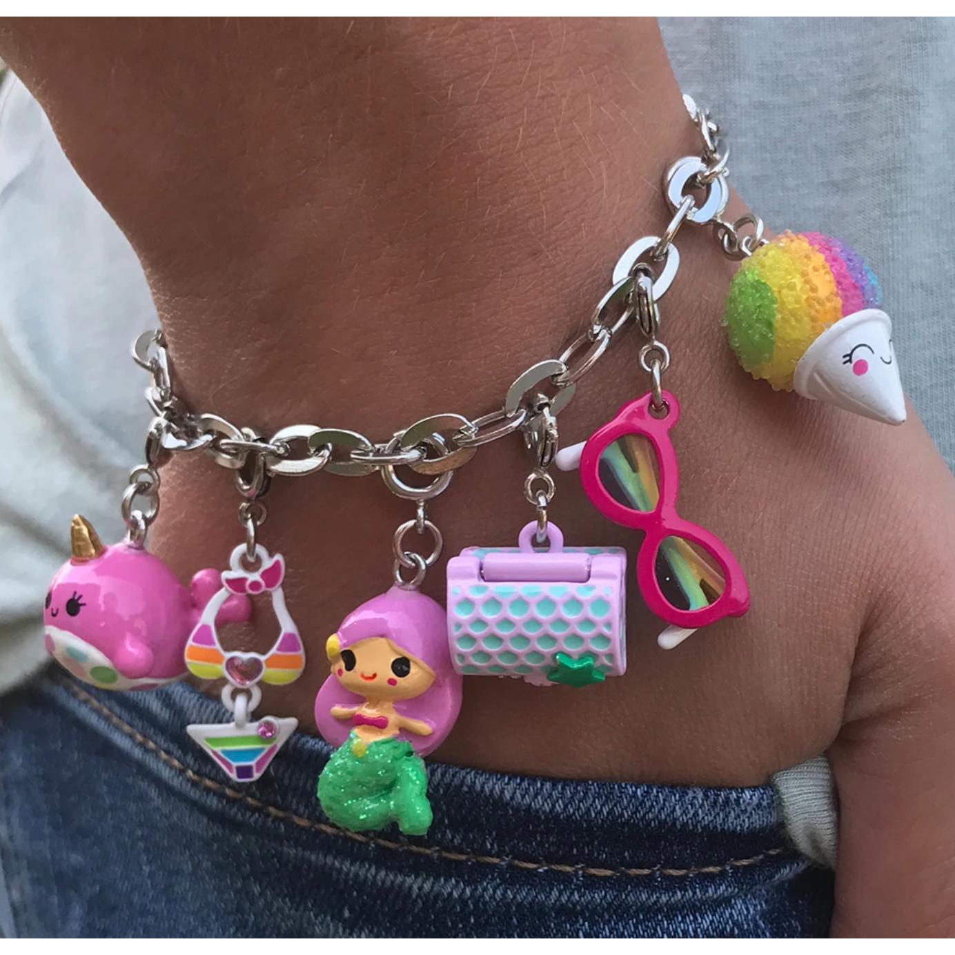 Charm It - Silver Chain Bracelet-Dress-Up-Charm It!-Yellow Springs Toy Company