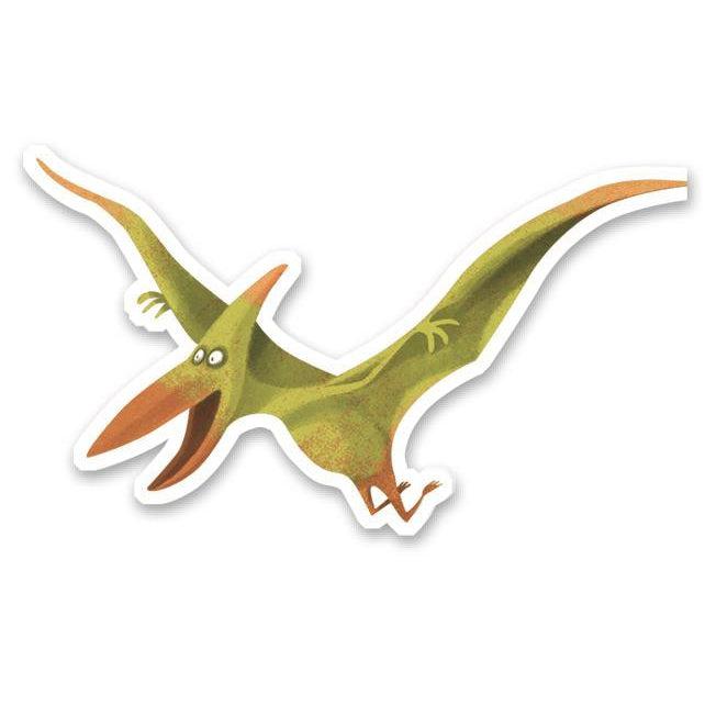 Closeup view of a Pterodactyl sticker included in the Dinosaur Sticker Sheets. 