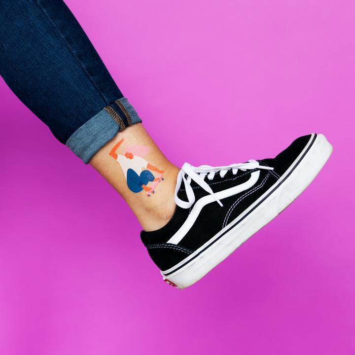 Skater Girl By Tasiania - Tattoo - Set of 2-Dress-Up-TATTLY-Yellow Springs Toy Company