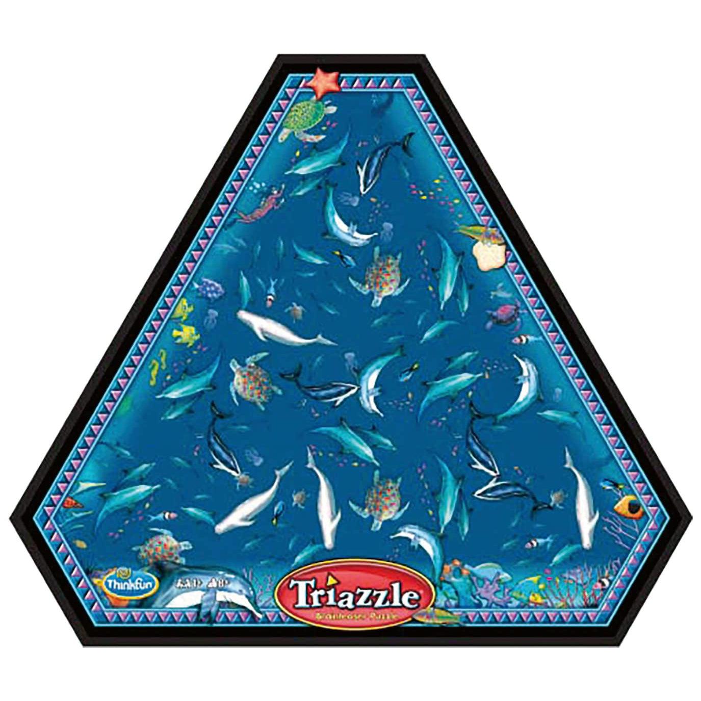 Front view of an assembled triazzle puzzle.
