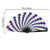The trippy fan is spread out, its length measures 25 inches (64 centimeters) and its width is 13 inches (34 centimeters)