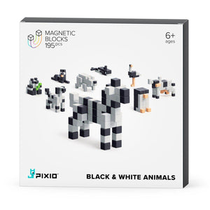 Story Series - Black & White Animals - 195 magnetic blocks in 4 colors-Building & Construction-Ukidz-Yellow Springs Toy Company