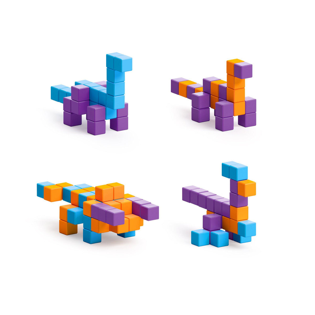 Story Series - Mini Dino - 80 magnetic blocks in 4 colors-Building &amp; Construction-Ukidz-Yellow Springs Toy Company