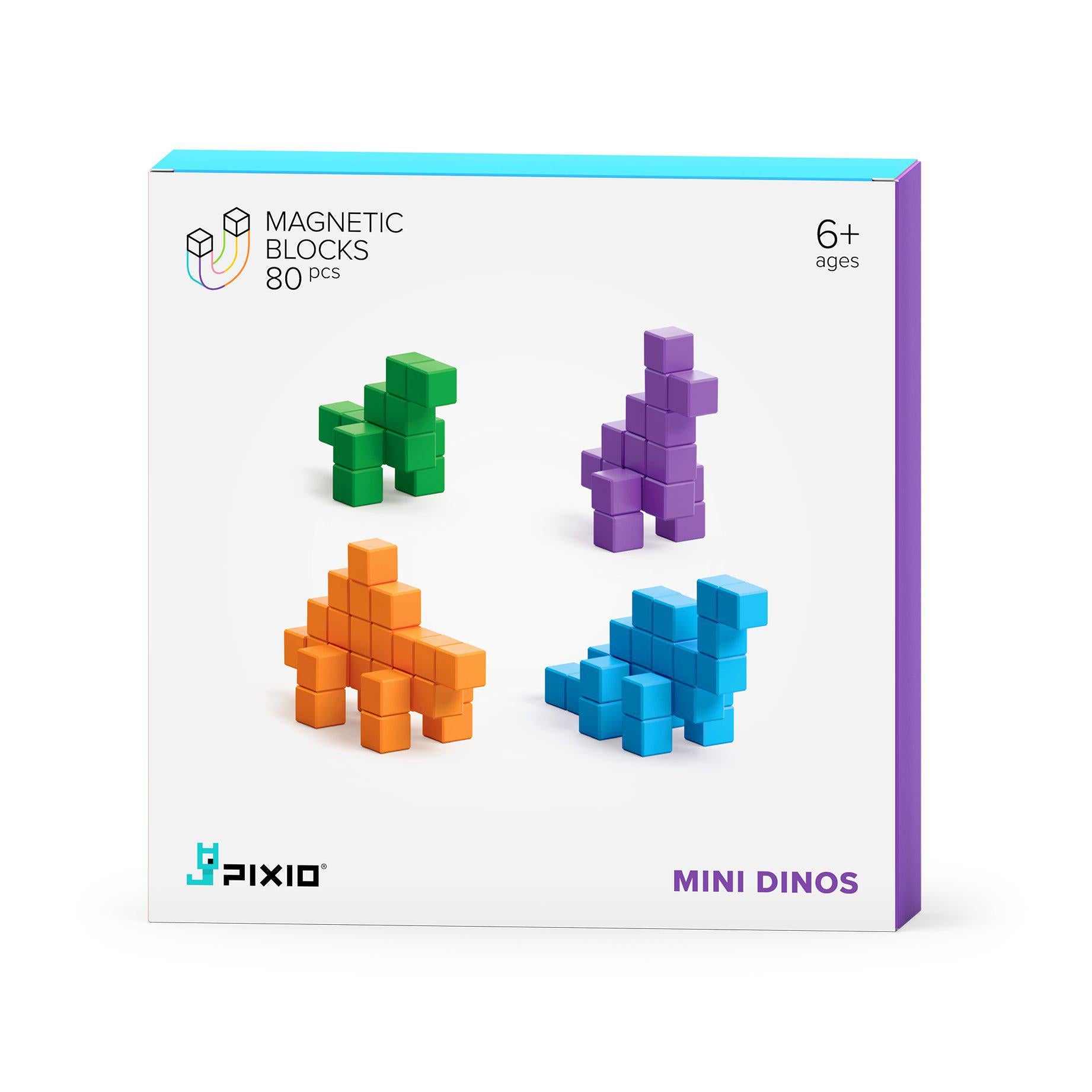 Story Series - Mini Dino - 80 magnetic blocks in 4 colors-Building & Construction-Ukidz-Yellow Springs Toy Company