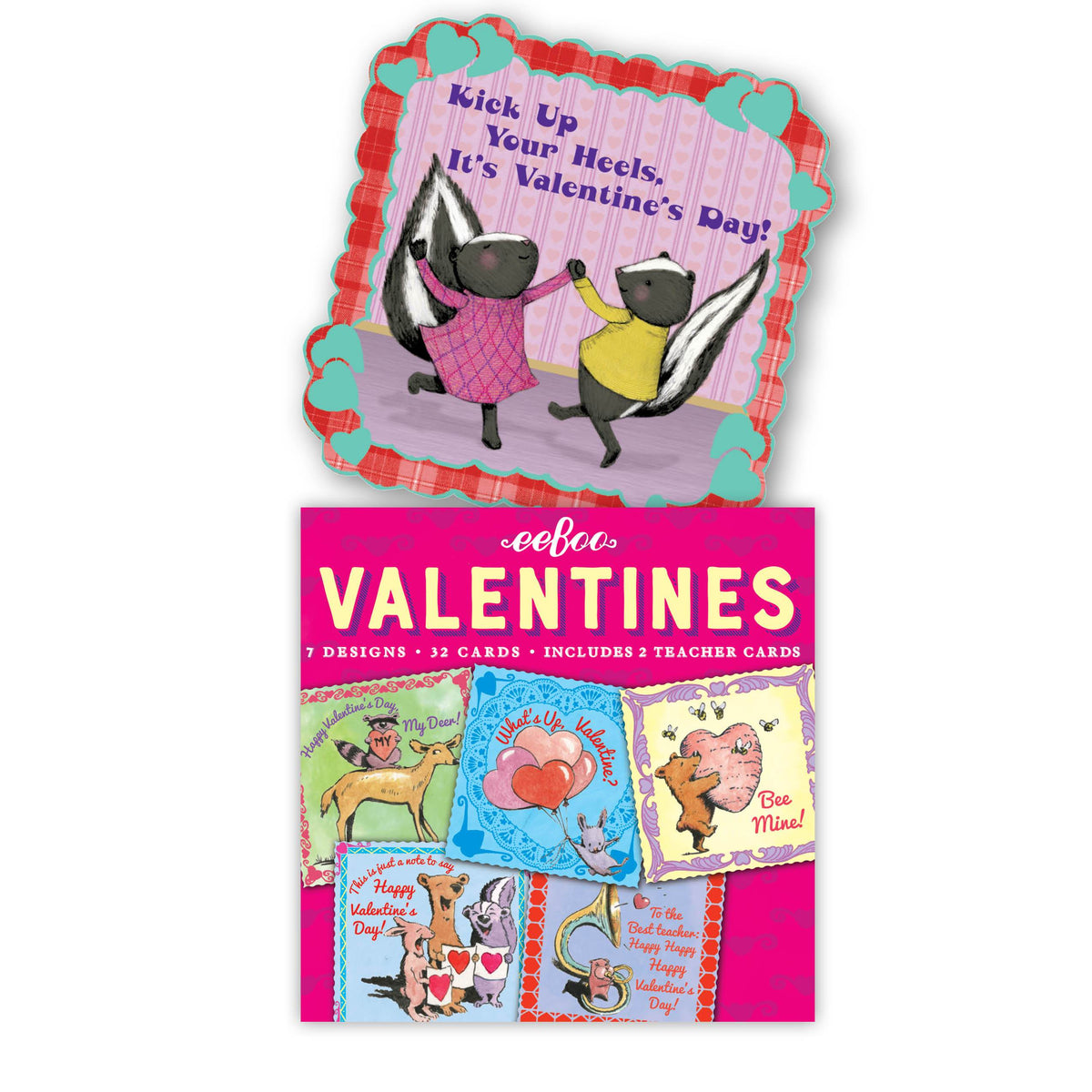 Box of 32 Valentines Cards (Includes 2 Teacher Cards)-Stationery-EeBoo-Yellow Springs Toy Company