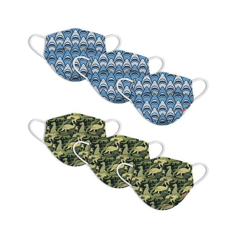 KIDS FUN MASKS - SHARK FRENZY &amp; DINO CAMO DESIGNS - (6-PACK)-Gear &amp; Apparel-Watchitude-Yellow Springs Toy Company
